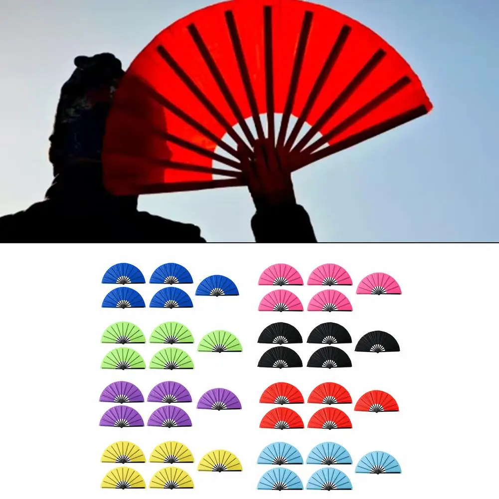 5pcs Large 13-Inch Folding Dance Fan Set: Perfect For Parties, Weddings&Outdoor Folding--Fans Square Dance Fans Decoration Parts