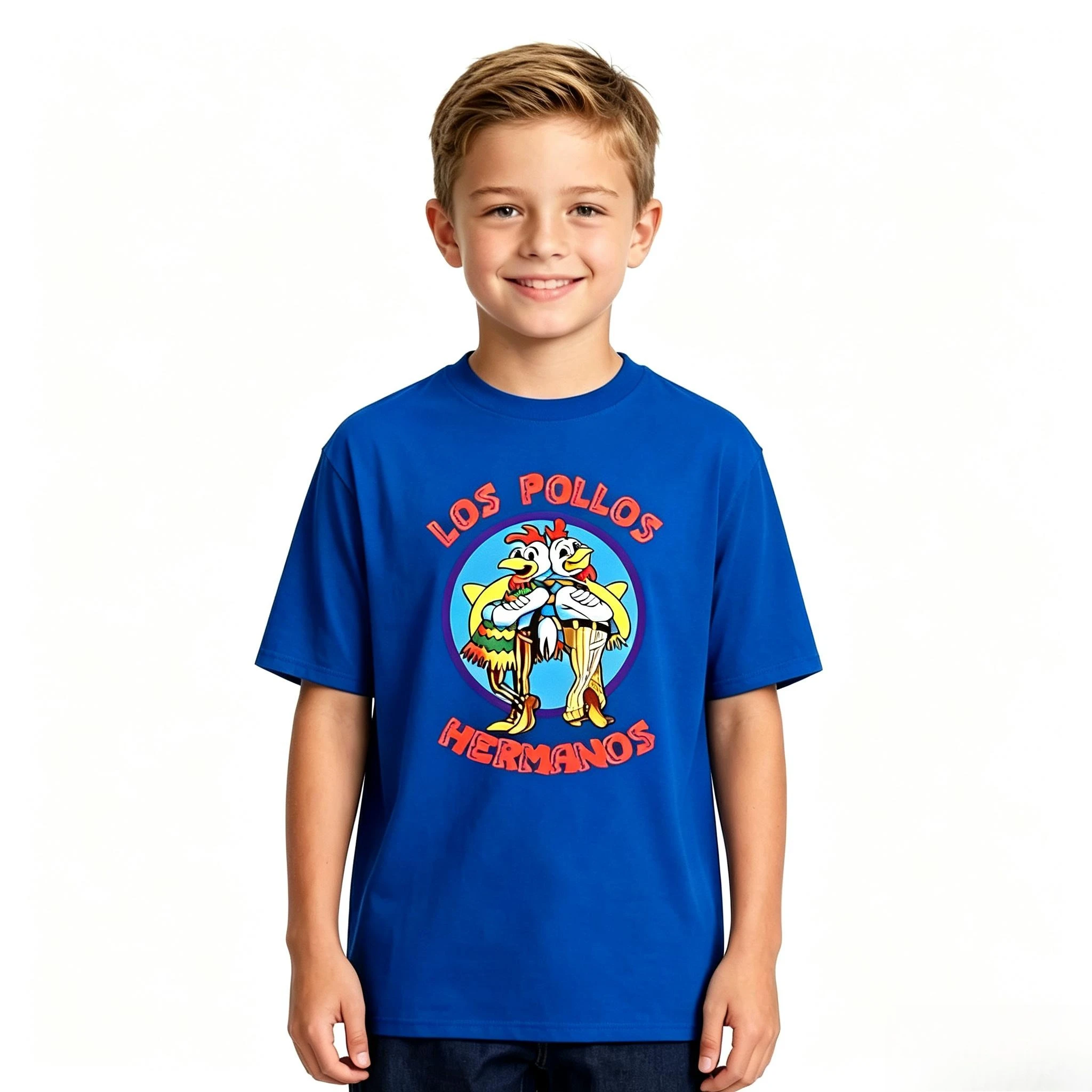 YOURBRAND Men Summer Short Sleeve T-shirt, High Quality Cotton Blend Breaking Bad LOS POLLOS Hermanos Print Casual Graphic Tee