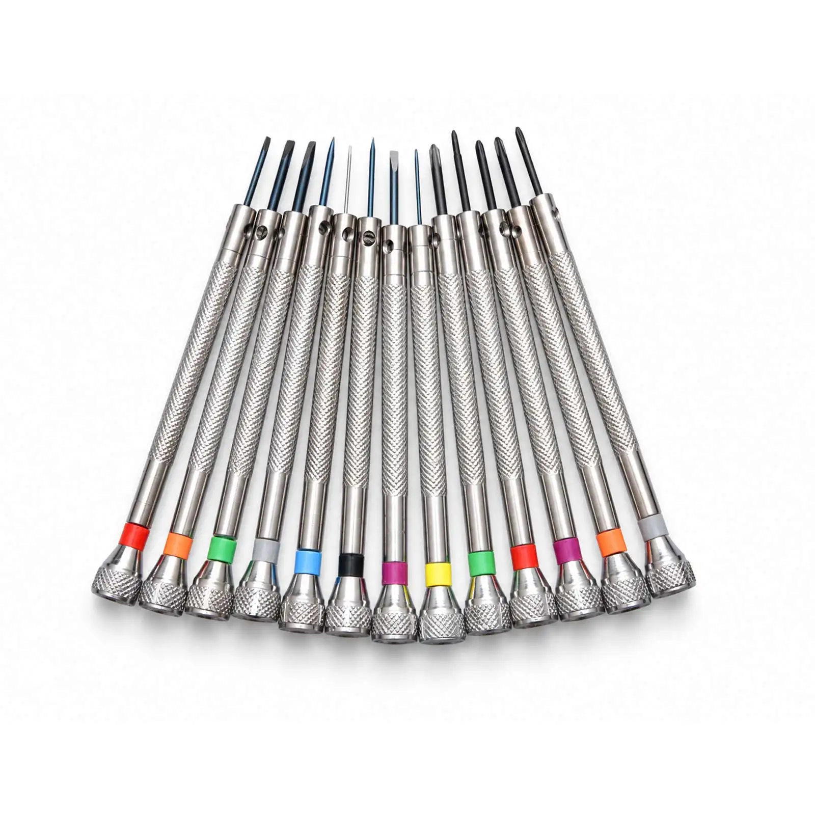 13Pcs Metal Watch Screwdriver 0.6-2mm Slotted Cross Screwdriver High Hardness Metal Watch Repair Tools Kit For Watchmakers