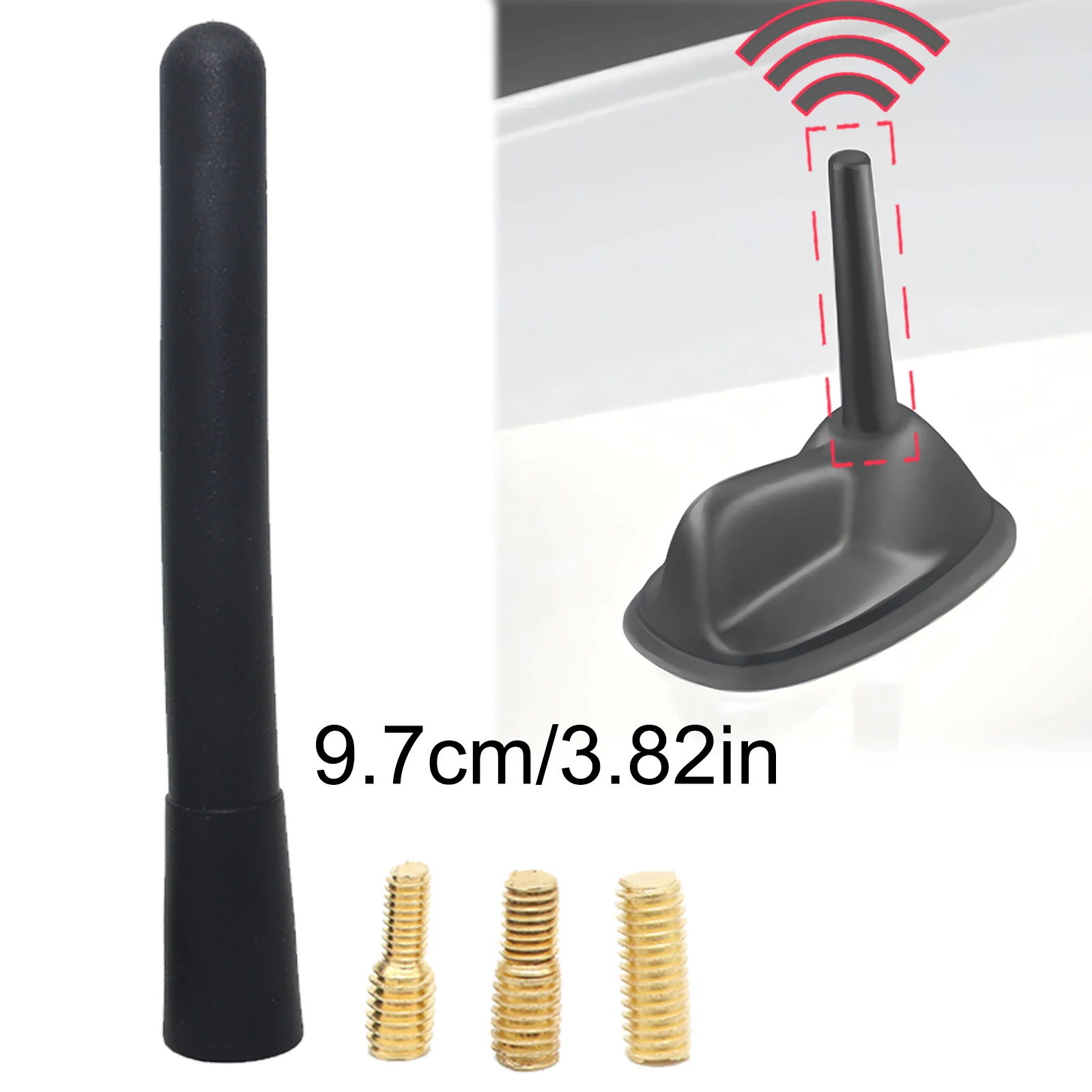 

Car Bee Sting Stubby Aerial Mast Antenna Radio Universal AM/FM Roof Mount Sport Short Rod 9.7cm/3.82in Replacement Accessories