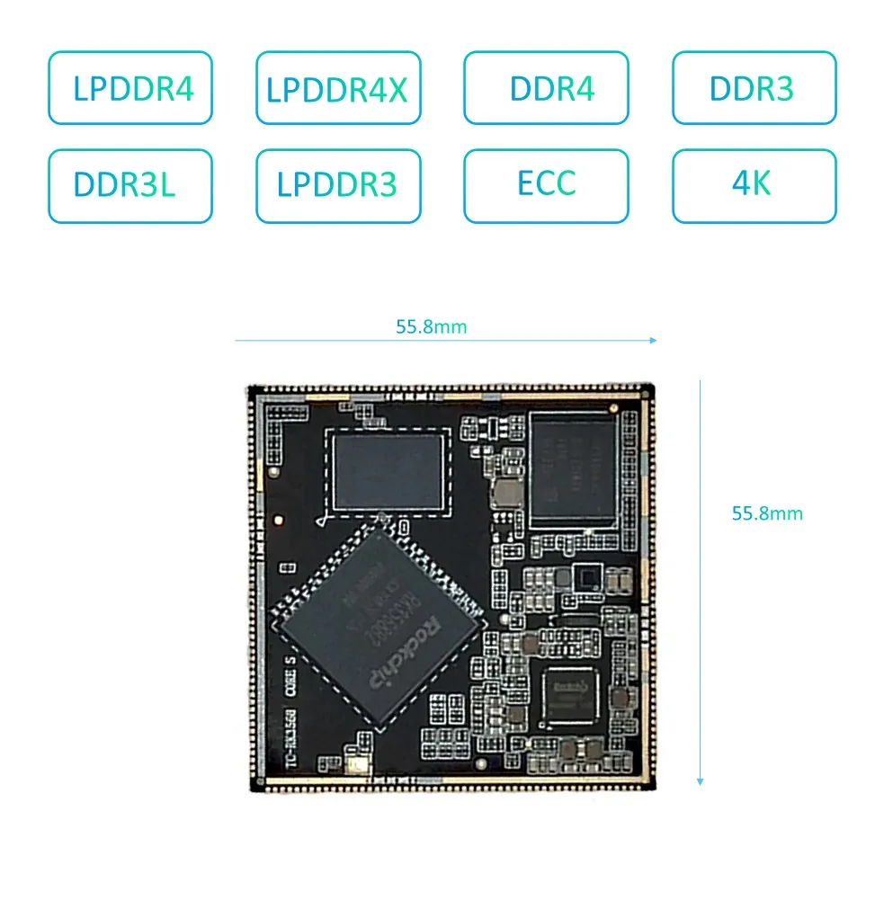 Modulo RK3568 Rockchip 3568 Quad-core Cortex-a55 Som Linux Android Unbuntu Kernel debian Per Tablet NVR Iot Controllo industriale