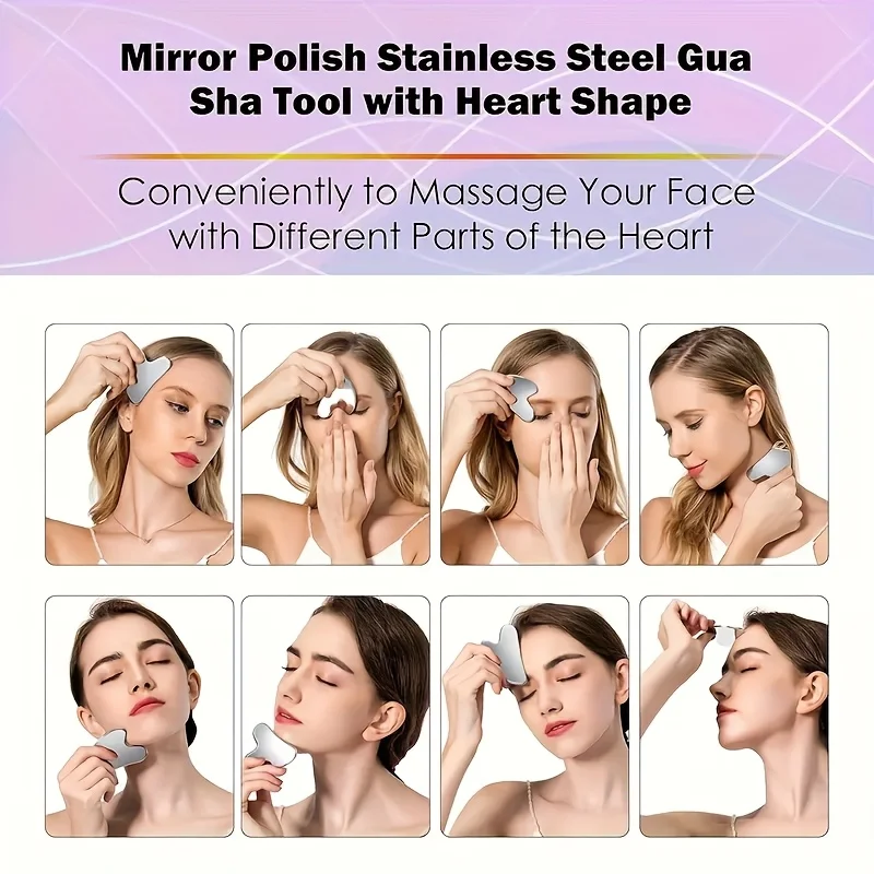 4 قطع كونتور فرشاة كشط مجلس مجموعة المرأة اللمفاوي كفاف فرشاة الوجه الفولاذ المقاوم للصدأ كشط المجلس #6