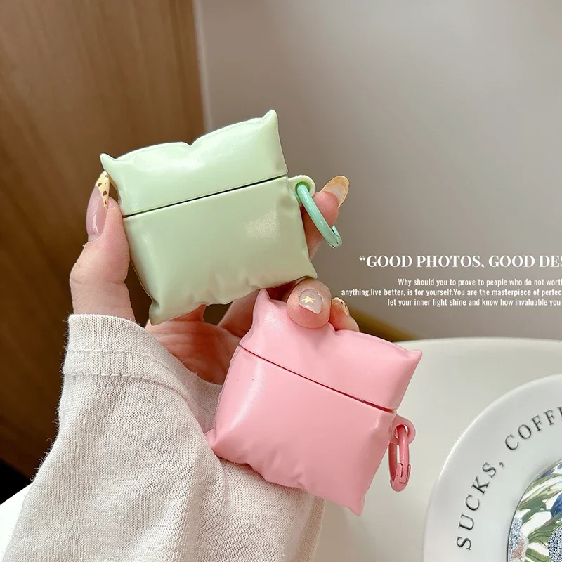 For AirPods Pro2 4 3 2 1 Pro Earphone Case 3D Colorful Pillow Silicone Protective With Pendant Headphone Box Cover