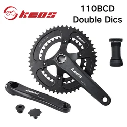 KEOS  Double Chainring Crown 50-34 Teeth 11/12s Road Bike With 165/170mm Hollow Integrated Bicycle Sprocket  Crankset ForSHIMANO
