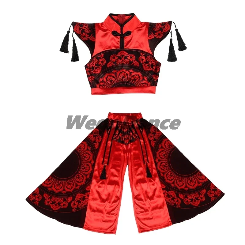 Vêtements de jazz de style chinois pour enfants, olympiques de danse Hip Hop pour filles, ensemble de vêtements de scène pour enfants, danse de rue, fête