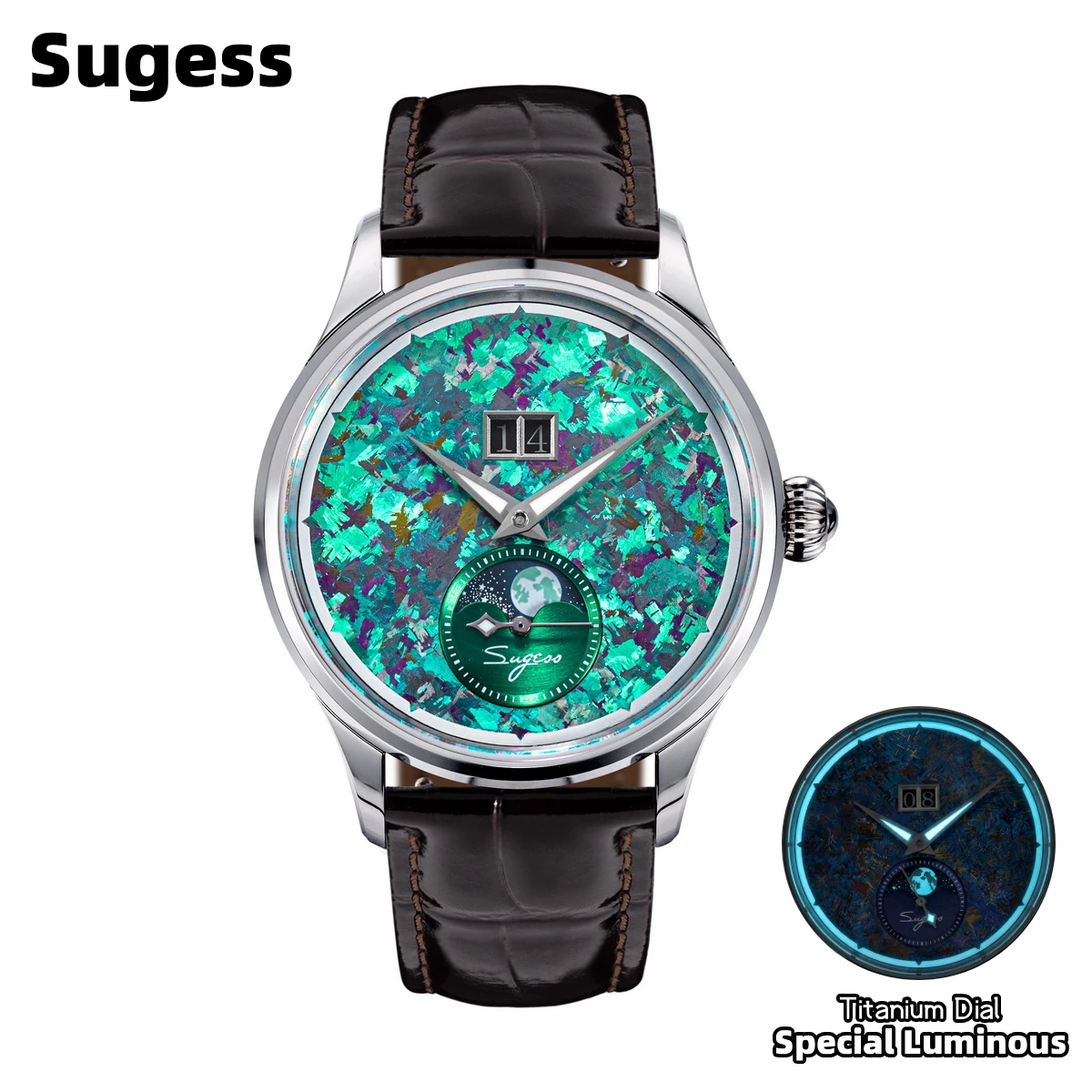 Moonphase Complication Watch - Herenhorloge met maanfase, automatisch ST2528 uurwerk,