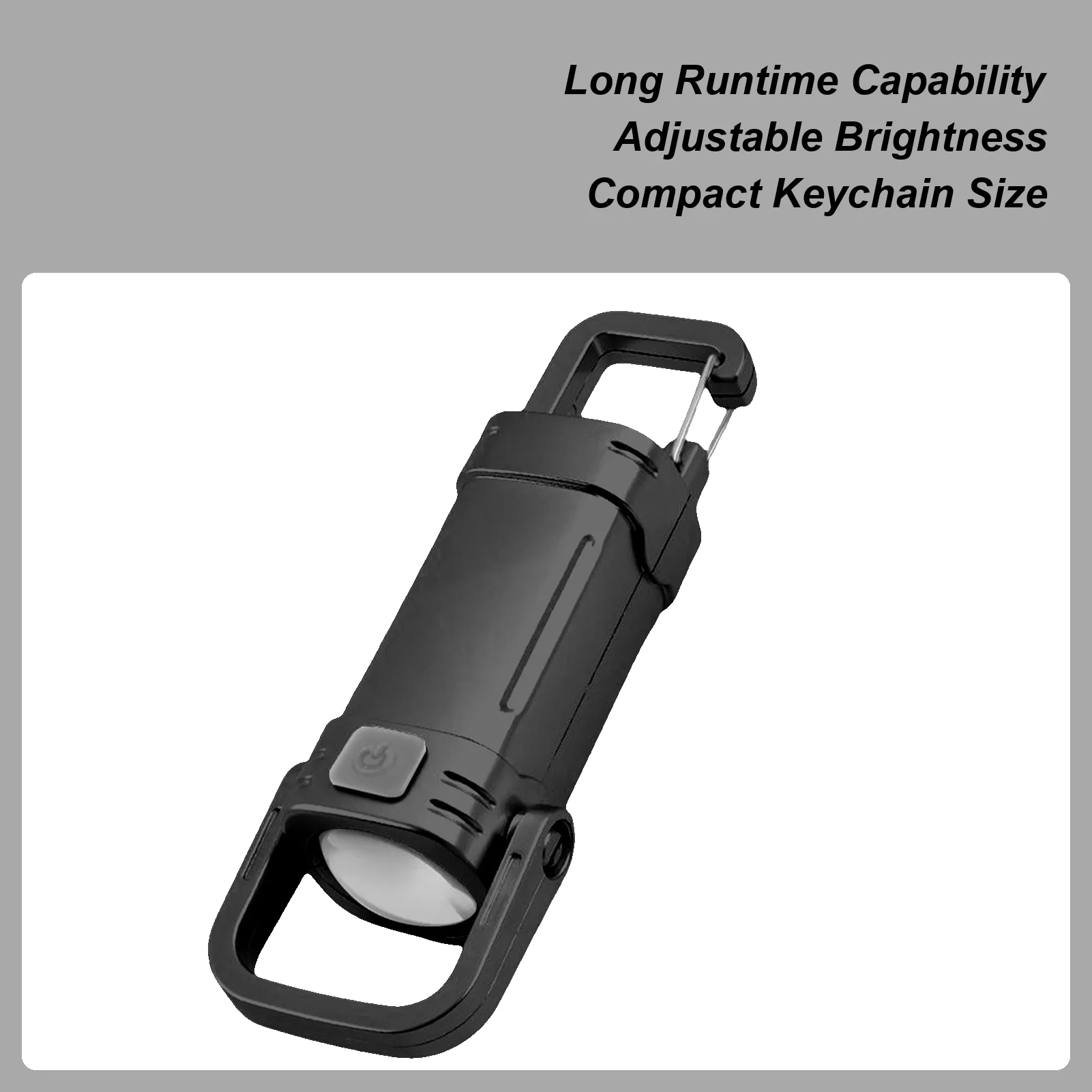 

USB Rechargeable Flashlight Keychain, Adjustable Brightness Mini Light for Camping, Night Running, Fishing & Emergency