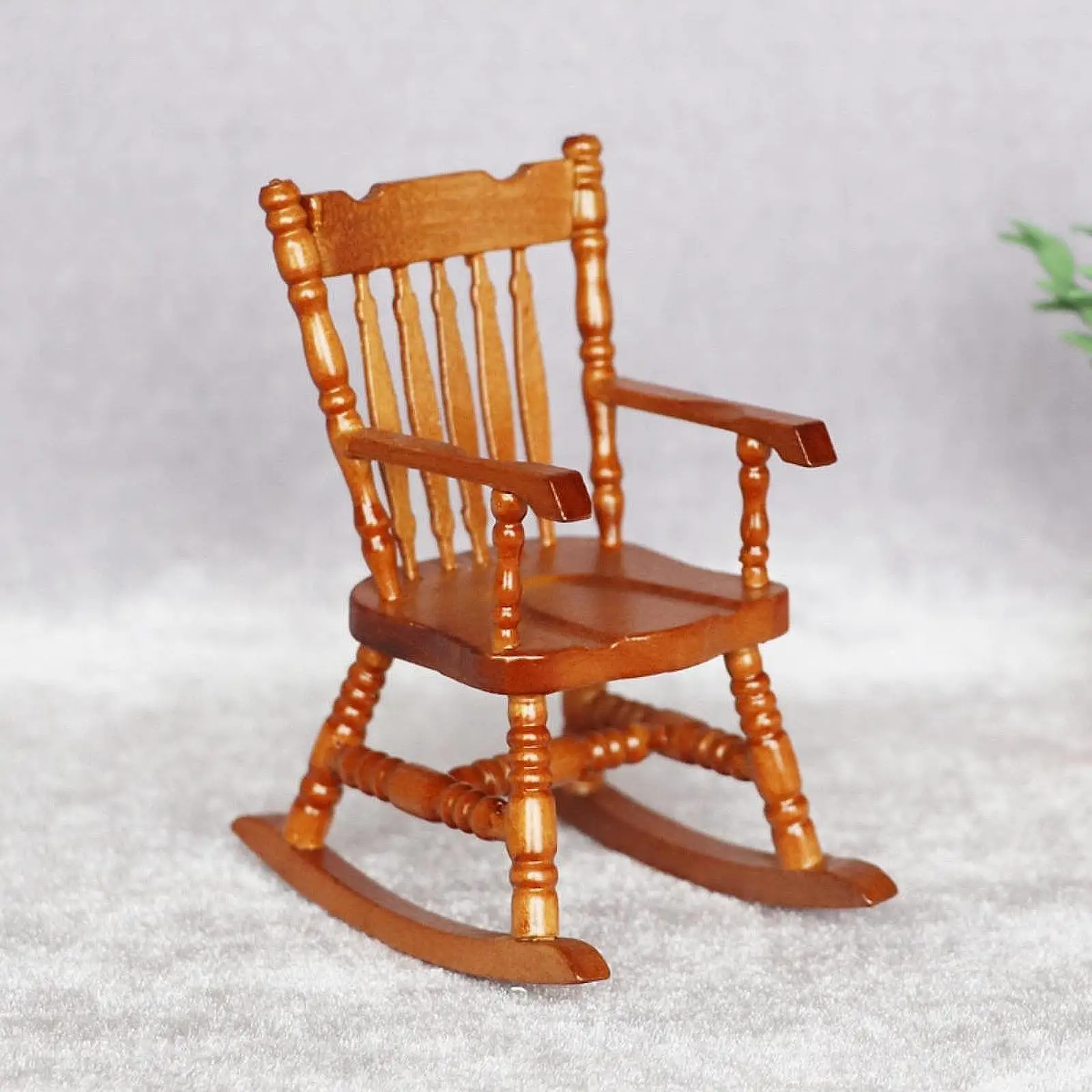 1/12 Patio Rocking Chair Miniature Furniture Room, High Back Chair for DIY Scenery, Railway Station Accessories