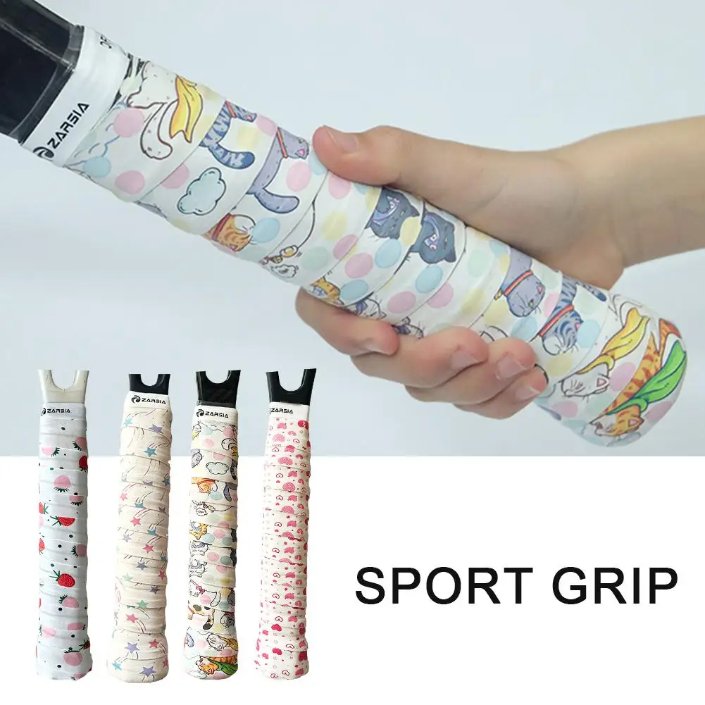 Badminton Racket Sweatband Breathable Anti-slip Sport Cute Accessories Cartoon Fishing Decor Grip Over Tennis Rod Badminton A2a0