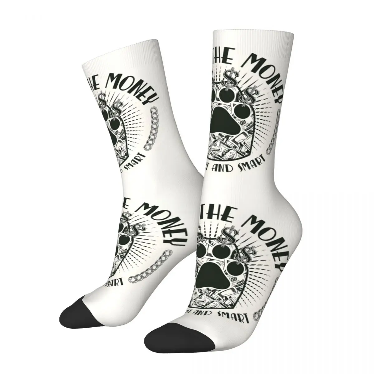 White Paw Catch Money Kawaii Socks Sports Cartoon Pattern Socks