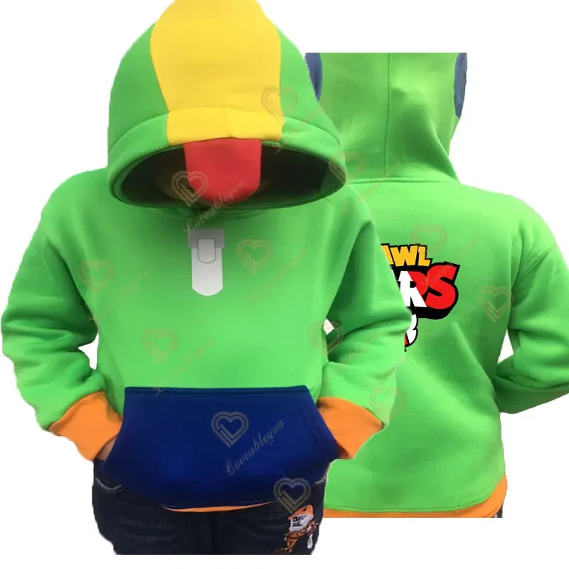 4T-16T Cosplay Costumes Hoodie Winter Clothes Pullover Hooded Sweatshirt Boys Anime Game Leon Cosplay Clothes Fleece Tops