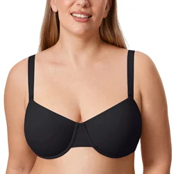 Women's Inbarely Plus Balconette Bra Full Coverage Seamless Unlined Poke-free Underwire Plus Size Push Up Bras