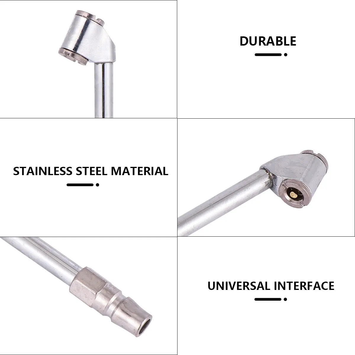 1Pcs Multifunction Inflation Nozzle Metal Car Tire Inflator Nozzle Mechanical Pointer Dial Easy Fold Car Bicycle Motorcycle Tire