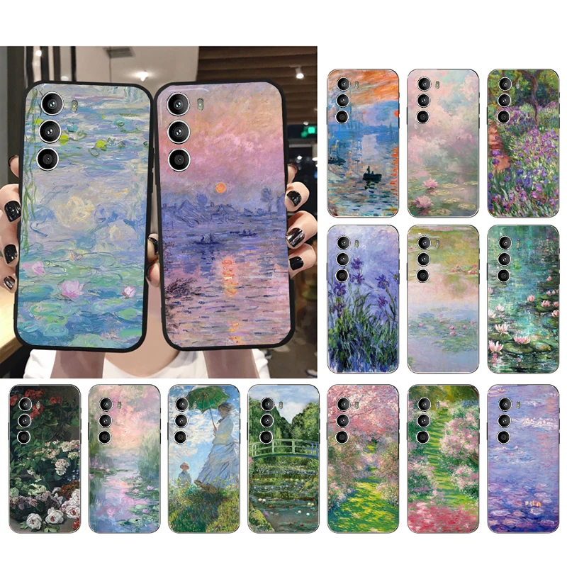 Claude Monet Garden Phone Case For Motorola Edge 50 40 Pro 50 40 30 Ultra Neo Fusion Moto G Play G Stylus G Power G 5G