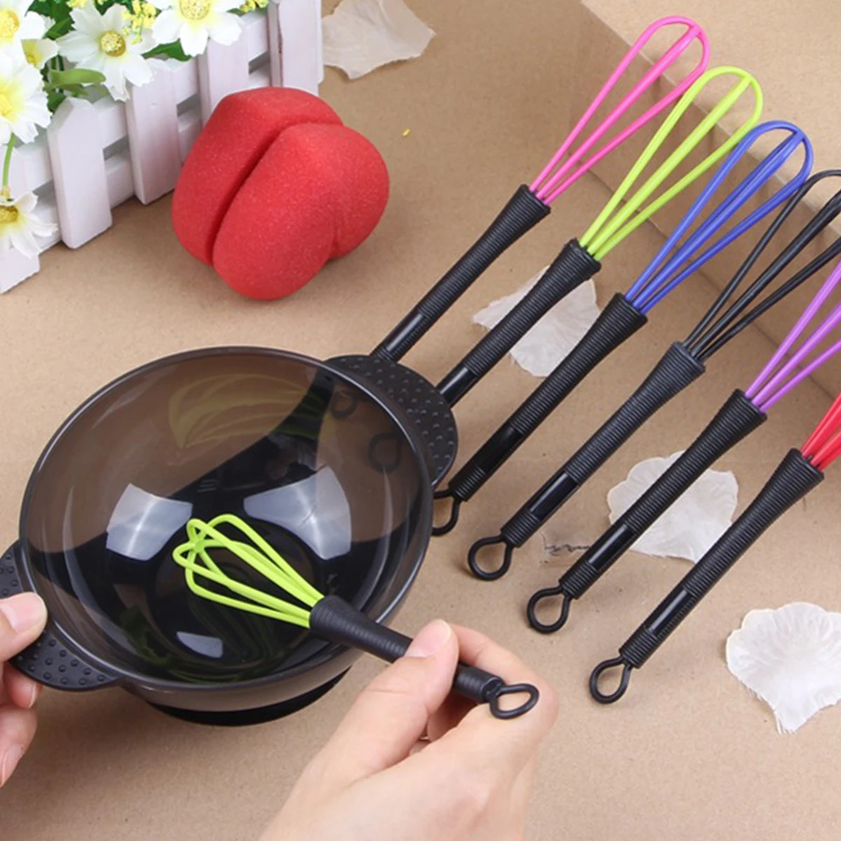

5pcs Hair Dye Stirrers For Mixing Cream Egg Butter Compact Color Paste Maker Tool For Salon Barber Hairdressing