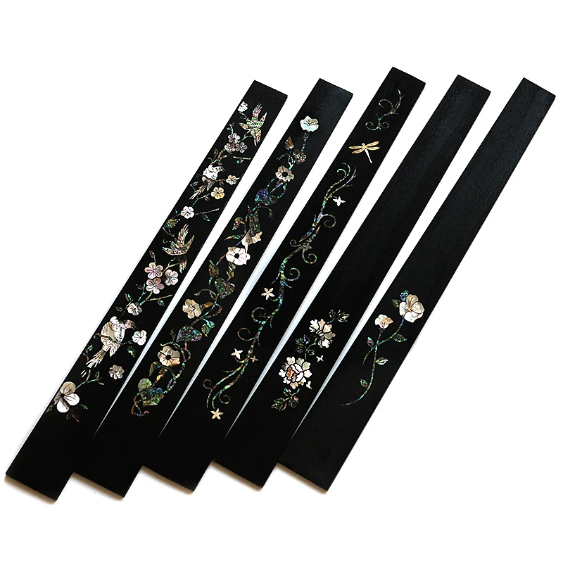 Ebony/rose painted shell inlaid engraving Parquet engraved fretboard ballad classical guitar fingerboard Guitar Making Wood