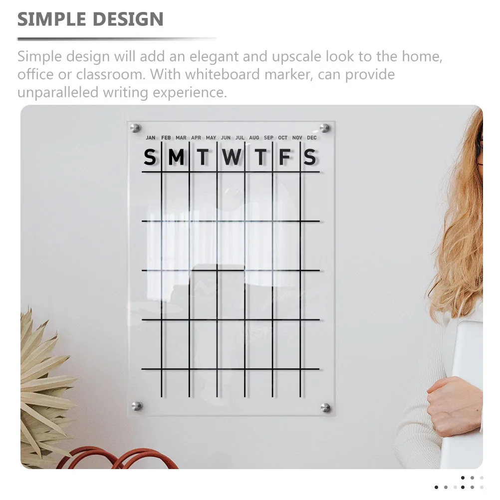 

1Set Wall-Mounted Acrylic Weekly Planner Board Clear Erasable Writing Memo Board Home Office Decorative Display