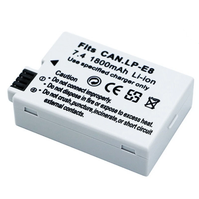 7.4V 1800MAh Cocok untuk Baterai Kamera CANON LP-E8 Baterai Lithium Aksesori Kamera Digital Dapat Diisi Ulang