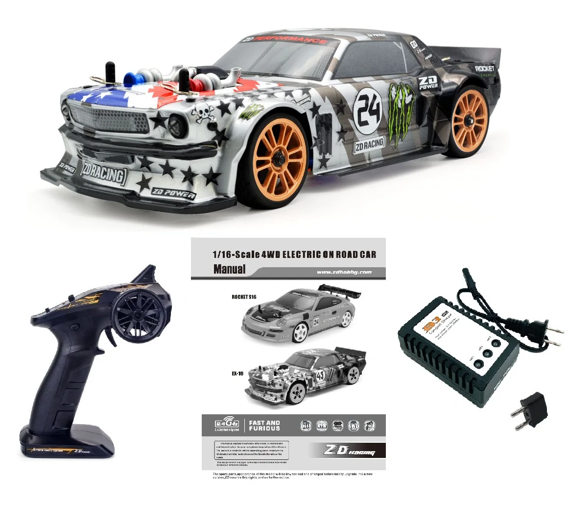 ZD Racing EX-16 1/16 RC Car 40km/h High Speed Brushless Motor 4WD RC Tourning Car On-Road Remote Control Vehicles RTR Model Car