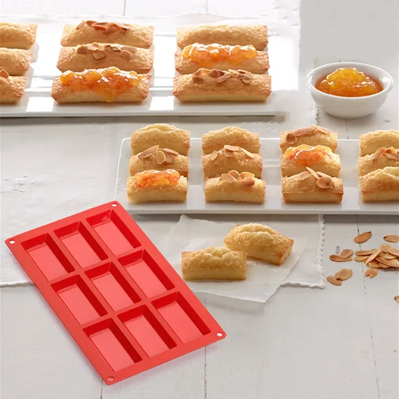 12holes Rectangle Shapes Silicone Mold Fondant Chocolate Mold Soap Mould Biscuit Cookie Baking Pan Kitchen Bakeware Accessories