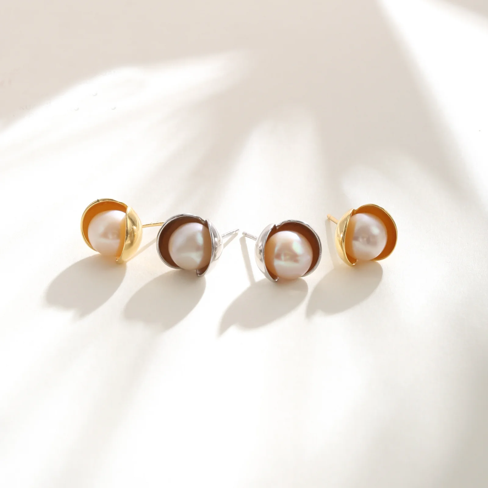 925 Sterling Silver Earring Posts Empty Base For Settings Round Pearl DIY Earring Charm Jewelry Making Supplies