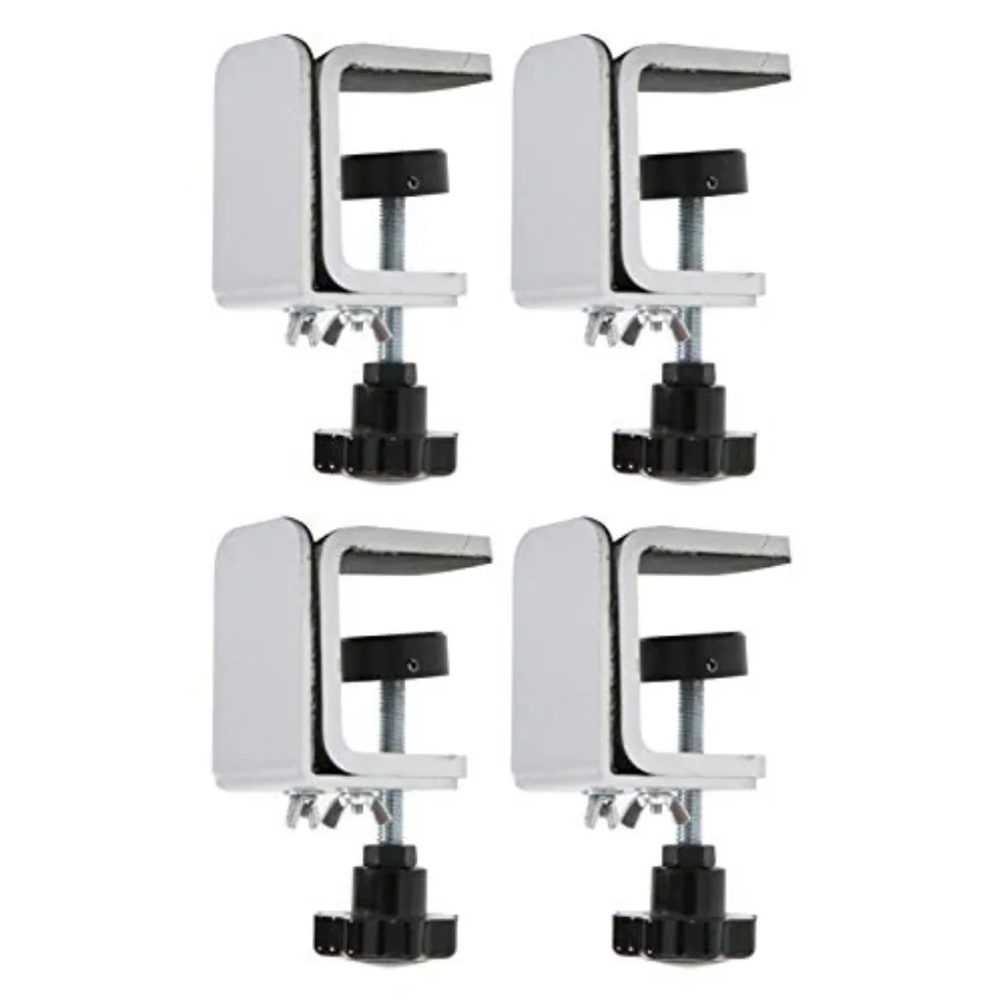 Edge Clamp Kit C-Clamp with Wide Jaw Openings for Desk Table Counter Cashier Panel Separator Desktop Mount Holder Stand Silver
