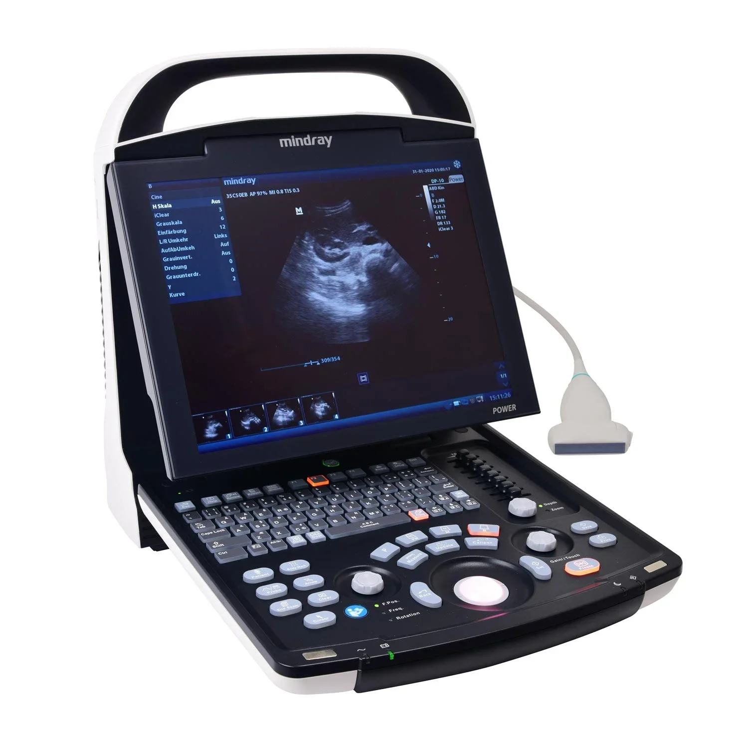 Medical Ultrasound Instruments Diagnostic Imaging System Full digital  Mindray dp 30 ultrasound machine with Trolley