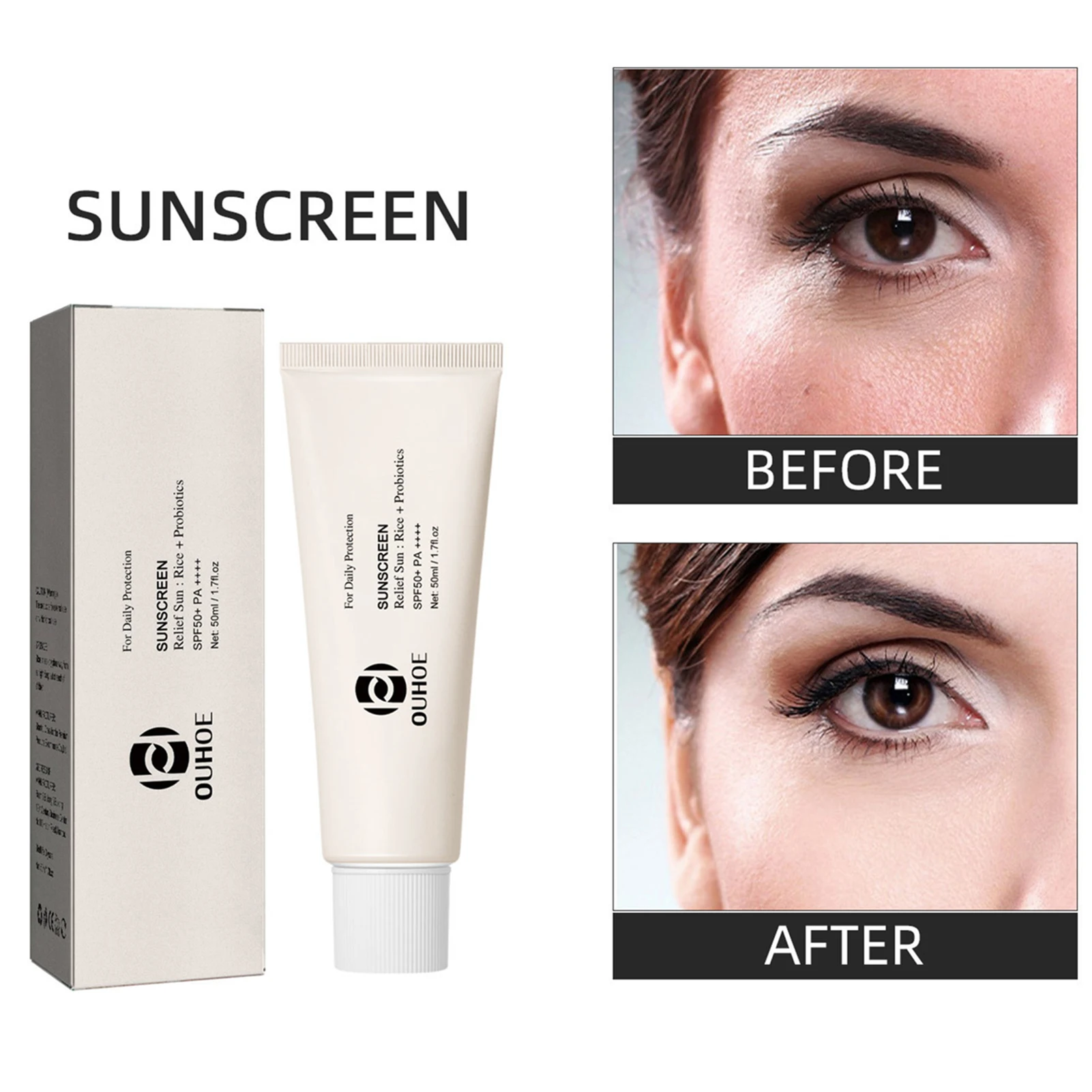 Refreshing Sunscreen Cream Long Lasting Rices Sunscreen For Daily Skin Care