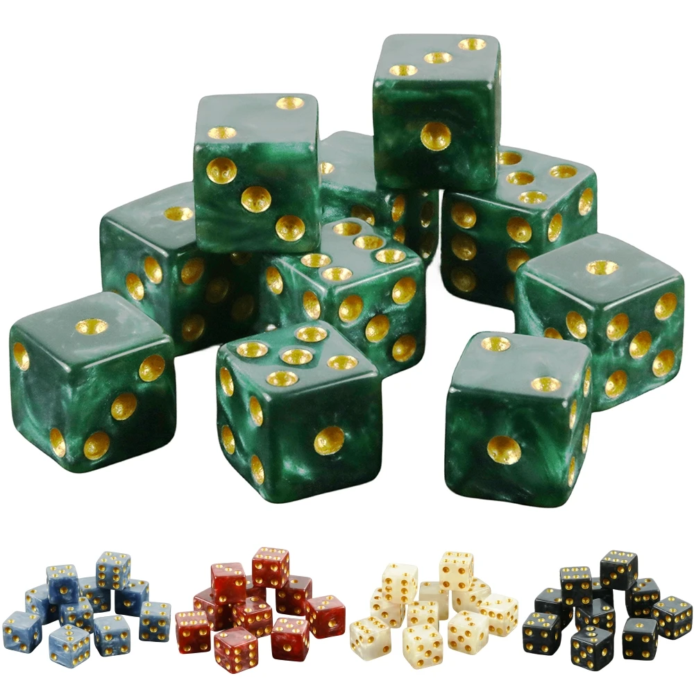 

Набор из 10 мини-игровых кубиков D6 (12 мм) с эффектом мрамора, 6-гранные, с квадратными углами, для веселых вечеринок, настольных игр, DND и RPG