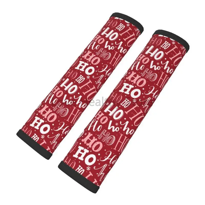 

Ho Ho Christmas Snowflakes Red Print Car Seat Belt Pad Cover Safety Seatbelt Protector Pack of 2 Seatbelt Shoulder Strap Covers