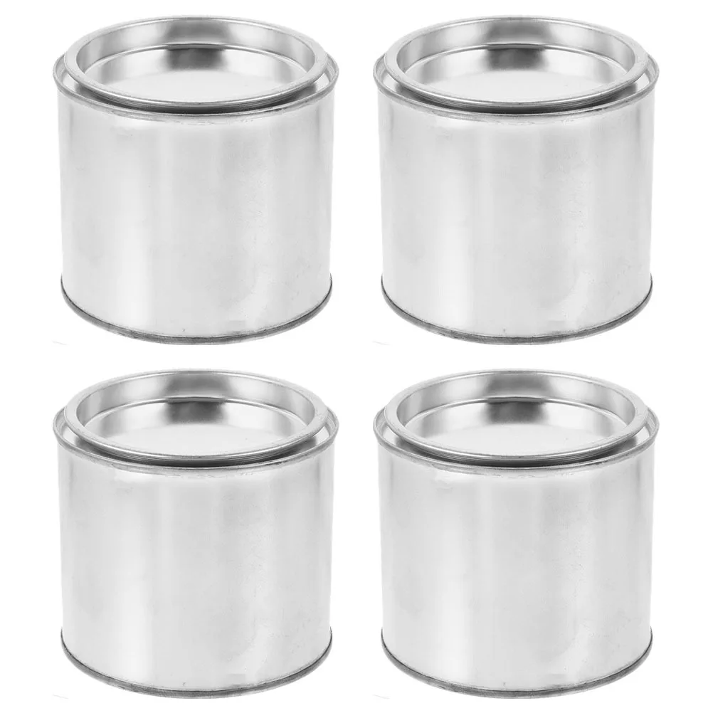 4 قطعة 0.5L علب تخزين معدنية مع أغطية ختم آمن لتقوم بها بنفسك الطلاء خلط علب الطلاء بقايا قابلة لإعادة الاستخدام دلاء الحرفية دائم