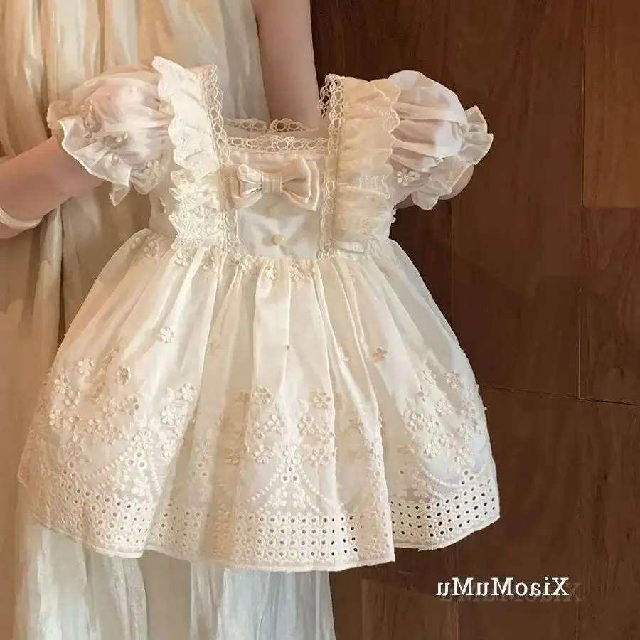 

Платье Лолита для девочек, летнее, на Новый год, для детей, на день рождения, во французском стиле, в стиле Запада, платье принцессы