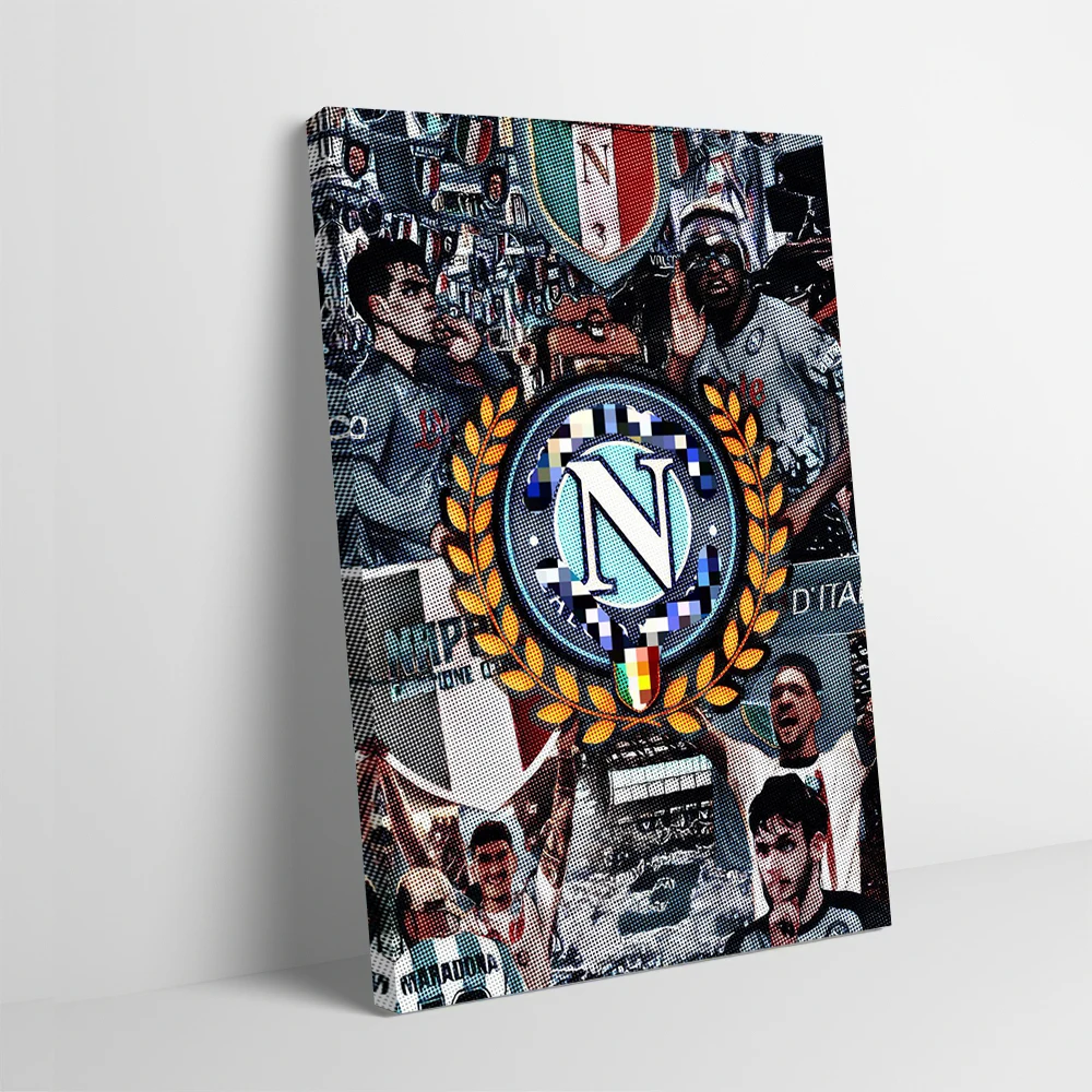 SSC Napoli Collage Printing Poster Customizable Pictures Wall Art Canvas Painting for Posters Living Room Decoration Wand Deko