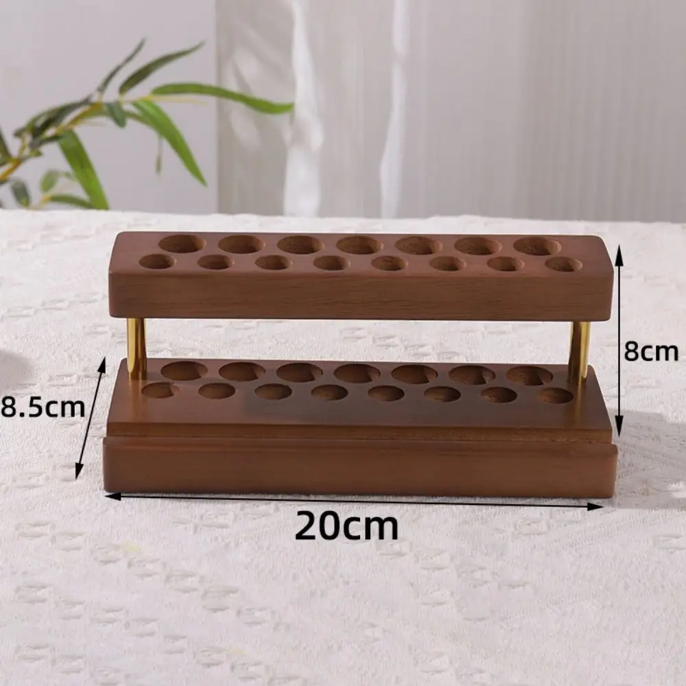 9/15 Slots Walnut Pens Holder Multifunction Creative Makeup Brush Holder Saving Space Phone Stand Brush Display Case