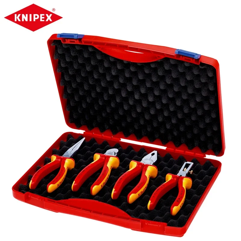 

KNIPEX Box "RED" Electric Set 1 Insulated 1000V Pliers VDE Tools Combination Plier Diagonal Cutter 002015