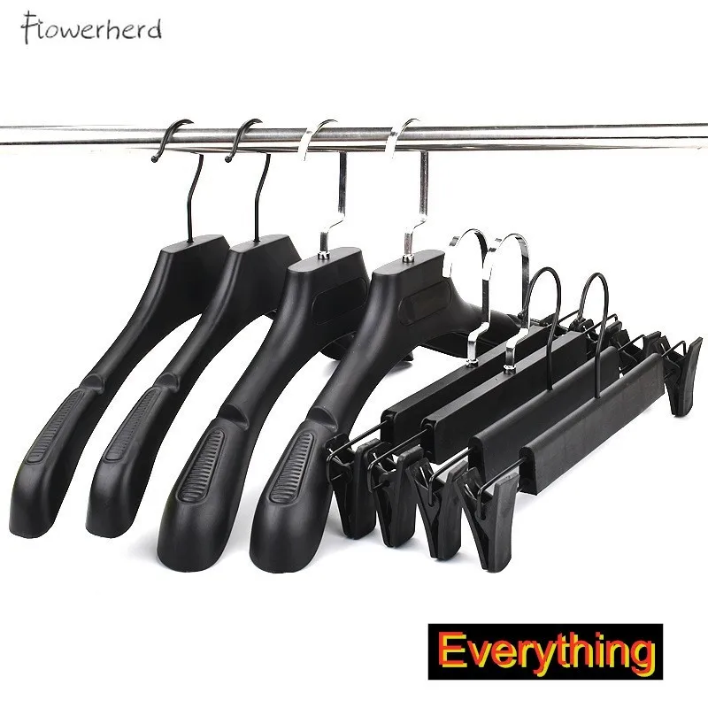 10pcs Anti-slip Hangers for Clothing Store Clothes Plastic Pants Clip Clothes Rack Pants Rack Men\'s Women\'s Adult Clothes Hanger