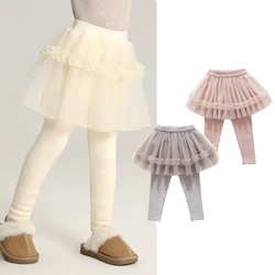 Baby Girls Skirt Leggings Kids Skirt-pants Toddler Solid Bottom Pant 2024 Spring Autumn Children's Clothing Korean Style