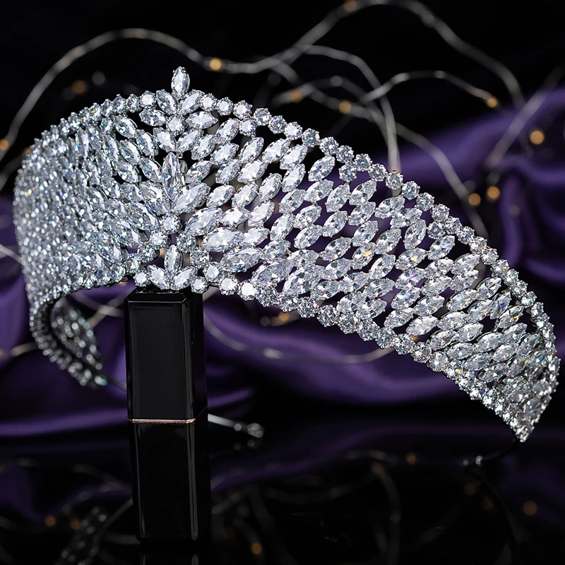 Tiaras and Crown HADIYANA Vintage And Delicate Wedding Hair Accessories BC4649 Hair Jewelry Zirconia Corona Princesa