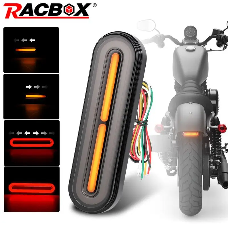 3 in 1 Motorcycle LED Tail Lights 60led Turn Signal Light DRL Running Light Rear Stop Brake Light For Cafe Racer Bobber Chopper