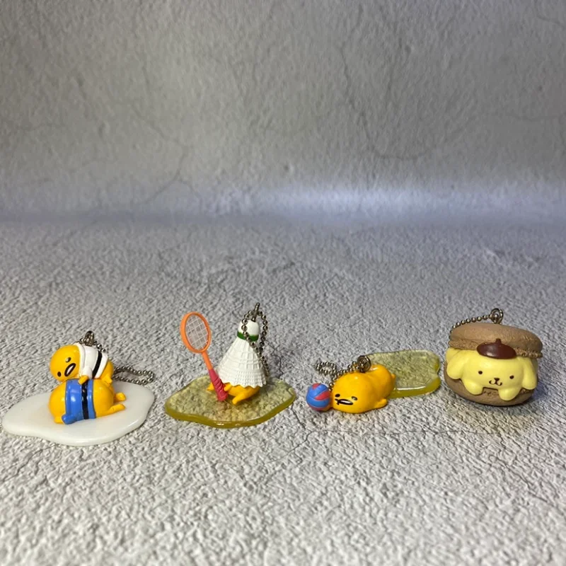 Eredeti gudetama sportok Egymást keresztezik gashapon Anime Ábra aranyos kawaii Állat keychain gacha Csappantyú toys Adomány