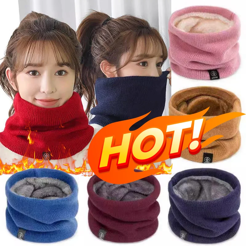 Fashion Soft Knitted Neck Warmer Sport Scarf Women Men Face Cover Winter Skating Running Warm Scarves Thick Cold-proof Collar