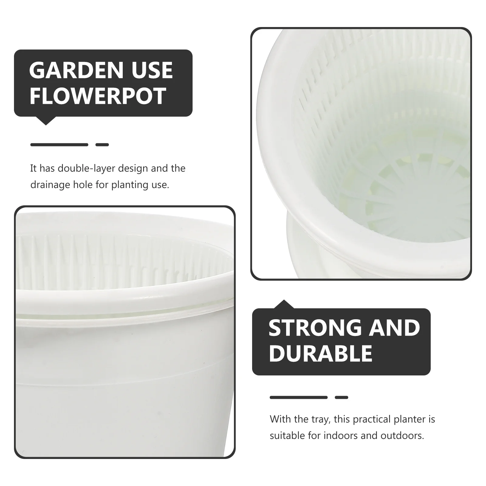 

1Set Ventilated Root Control Flowerpot Double-Layer Nursery Planter Drainage Hole Small Indoor Outdoor Flower Pot