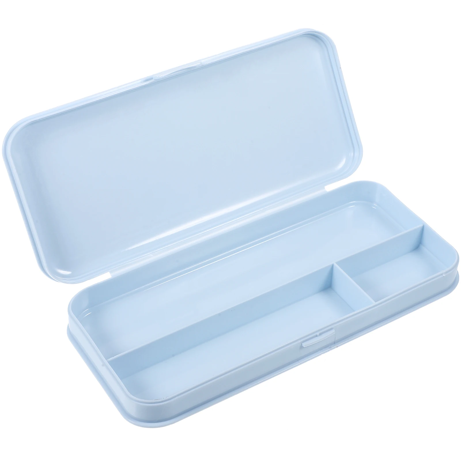 

Macaron Plastic Stationery Box Blue Pencil Case Lightweight Portable Storage ganizer Multifunctional Pen Holder Pouch