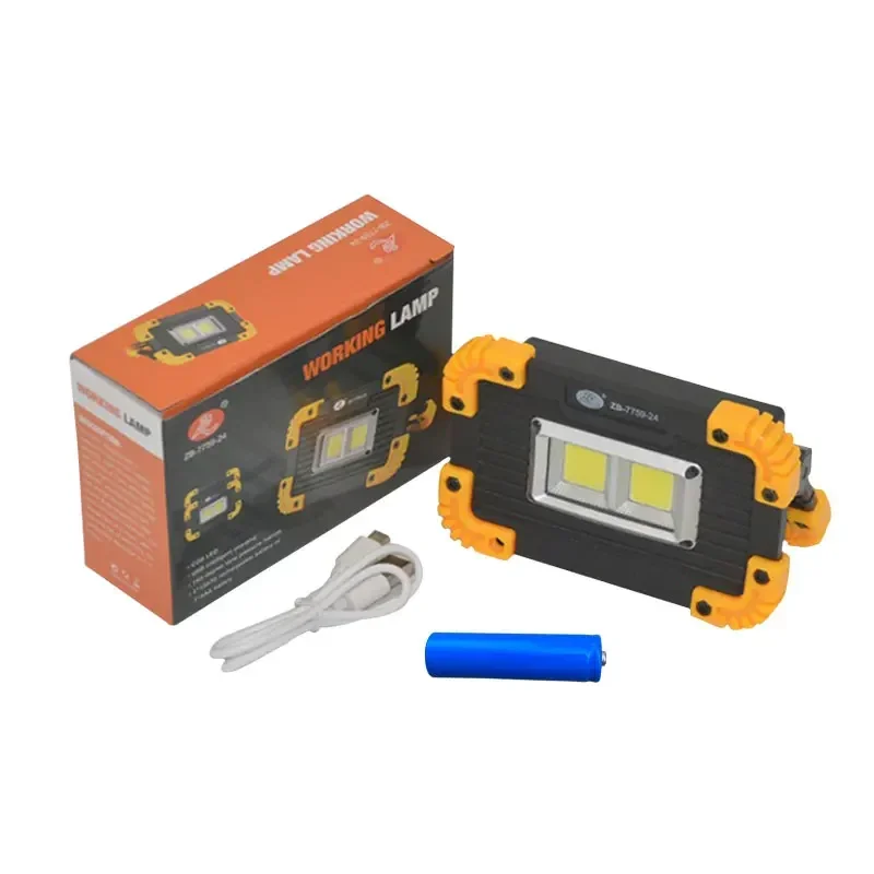 휴대용 LED 작업 스포트라이트, 충전식 손전등, 야외 여행 램프, 캠핑 랜턴, 18650 비상 램프, 1200mAh