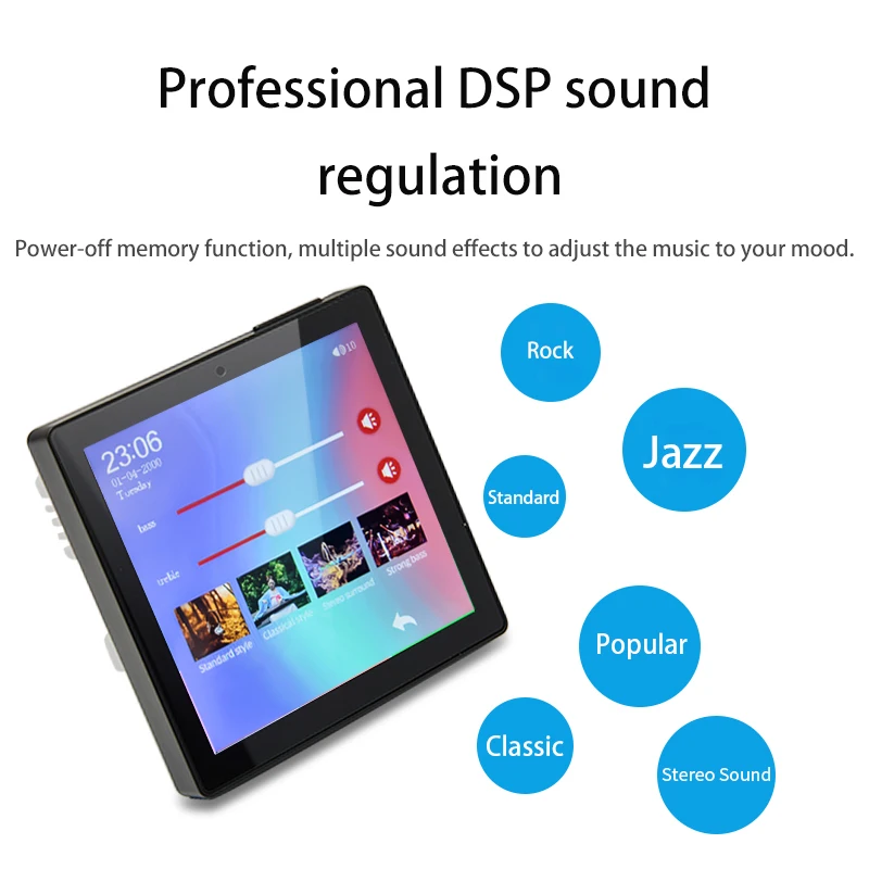 4inch Mini Smart Home Audio System Touch Screen Wireless Bluetooth Music Player FM Radio USB Ceiling Speaker In Wall Amplifier