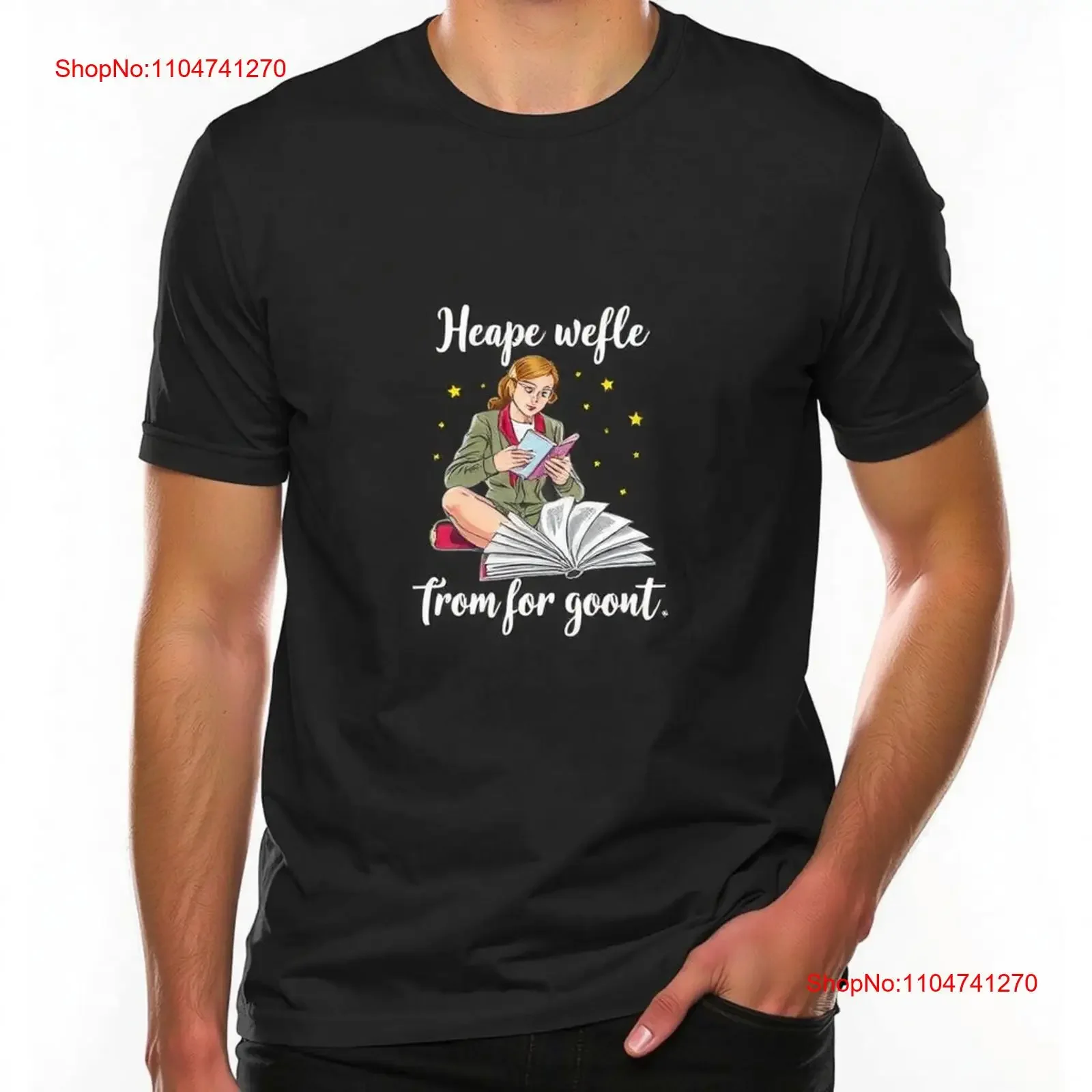 

Stylish Black T Shirt with Woman Reading W vintage Washed Versatile fashion Top For Everyday Wear Soft Comfortable Stretched