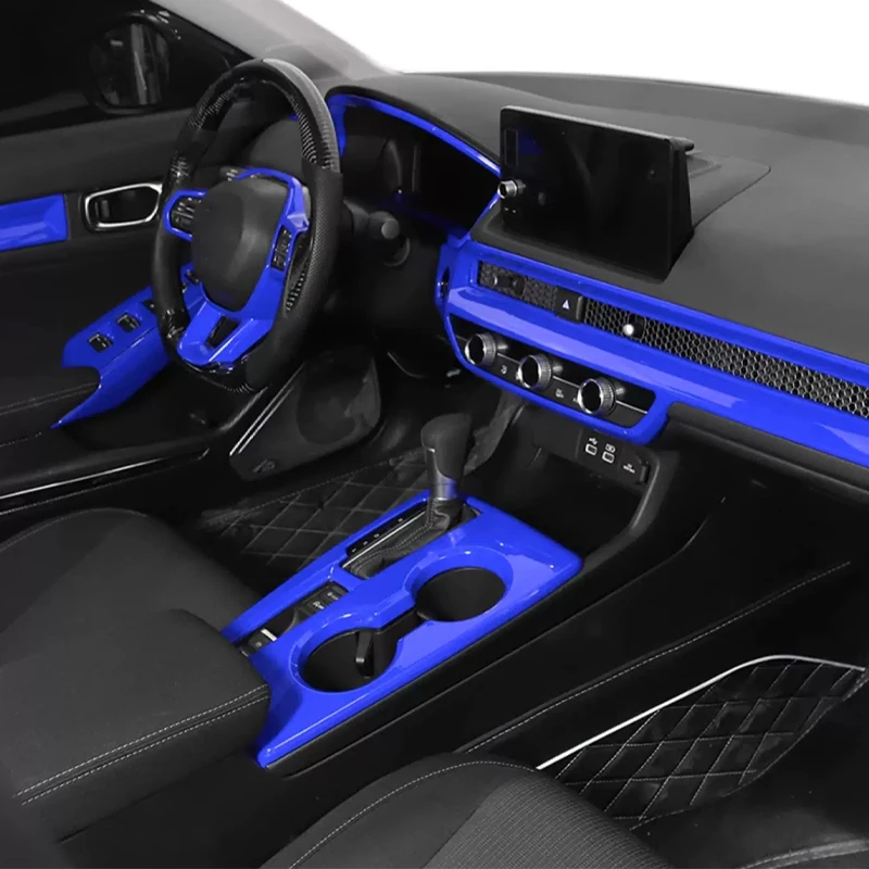 ABS Blue Car Center Console Gear Shift Panel Trim for Honda 11th Gen Civic Integra 2022-2025 Interior Accessories