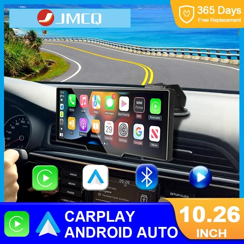 

JMCQ 10.26'' Car Mirror Video Recording Wireless Connection Carplay & Android Bluetooth GPS Navigation Recorder Dashboard DVR