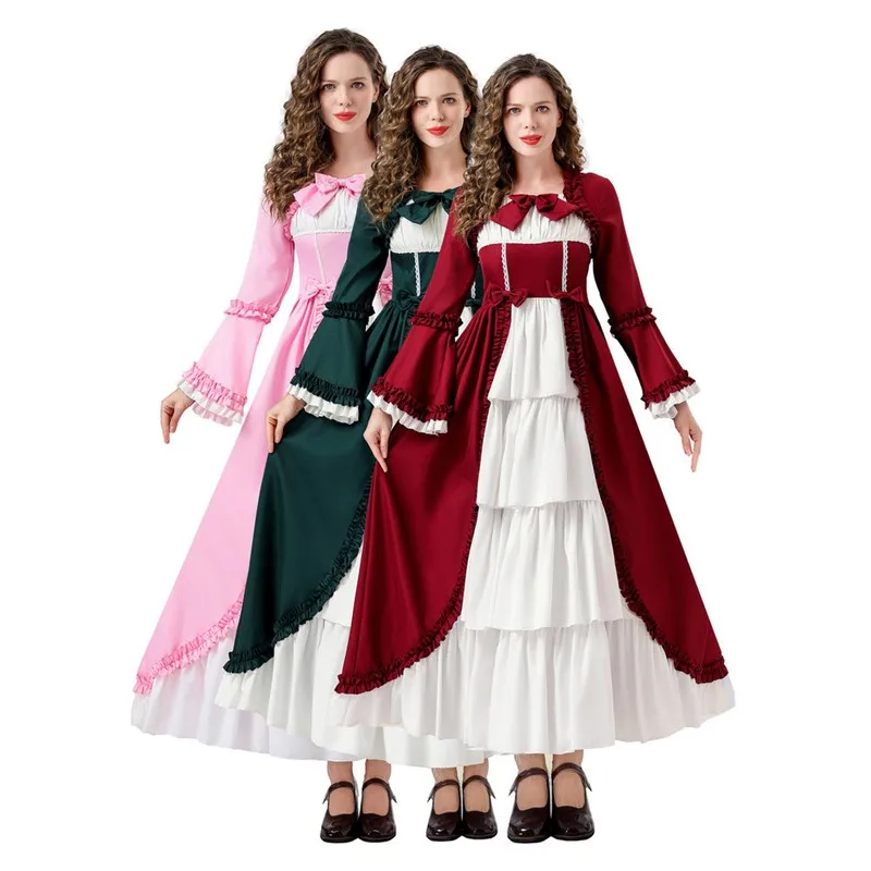 

Medieval Court Retro Gothic Queen Uniform Cosplay Lolita Dress Halloween Stage Performance Costume Women's Traditional Ethnic...