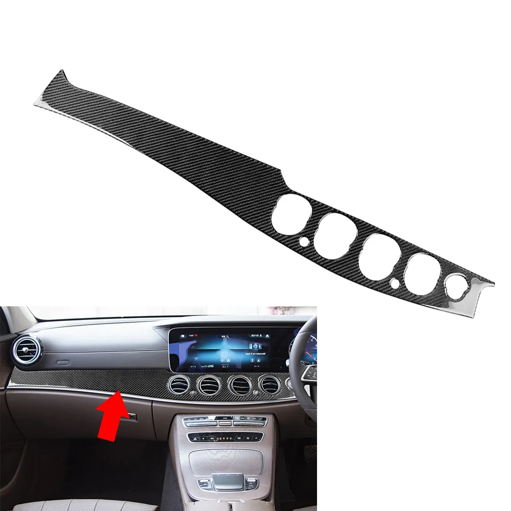 Carbon Fiber Pattern Car Dashboard Air Outlet Vent Cover Trim Decoration RHD For Mercedes Benz E Class W213 2016-2020